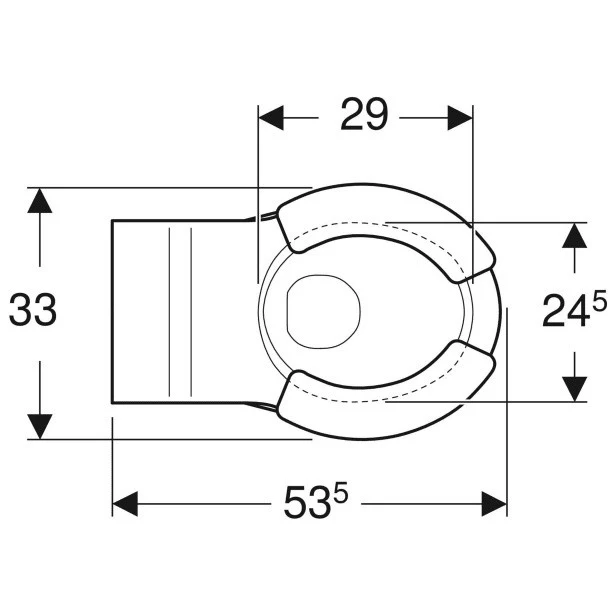 Vas WC pentru copii, suspendat Geberit Bambini 33x54 cm evacuare orizontala, alb/gri