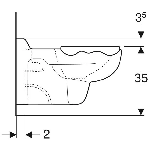 Vas WC pentru copii, suspendat Geberit Bambini 33x54 cm evacuare orizontala, alb/gri