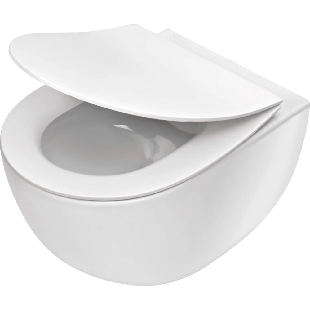Vas WC suspendat Deante Peonia Zero Rimless 36x51 cm evacuare orizontala, alb