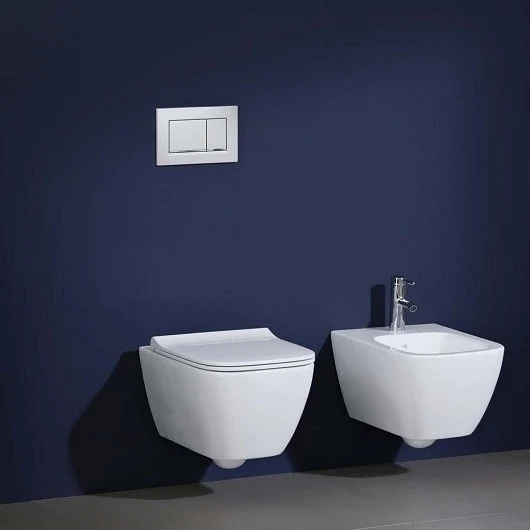 Vas WC suspendat Geberit Smyle Square Rimfree 35x54 cm evacuare orizontala