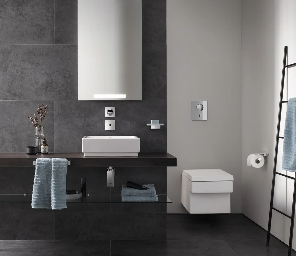 Vas WC suspendat Grohe Cube Ceramic Rimless 37x56 cm evacuare orizontala, tratament PureGuard