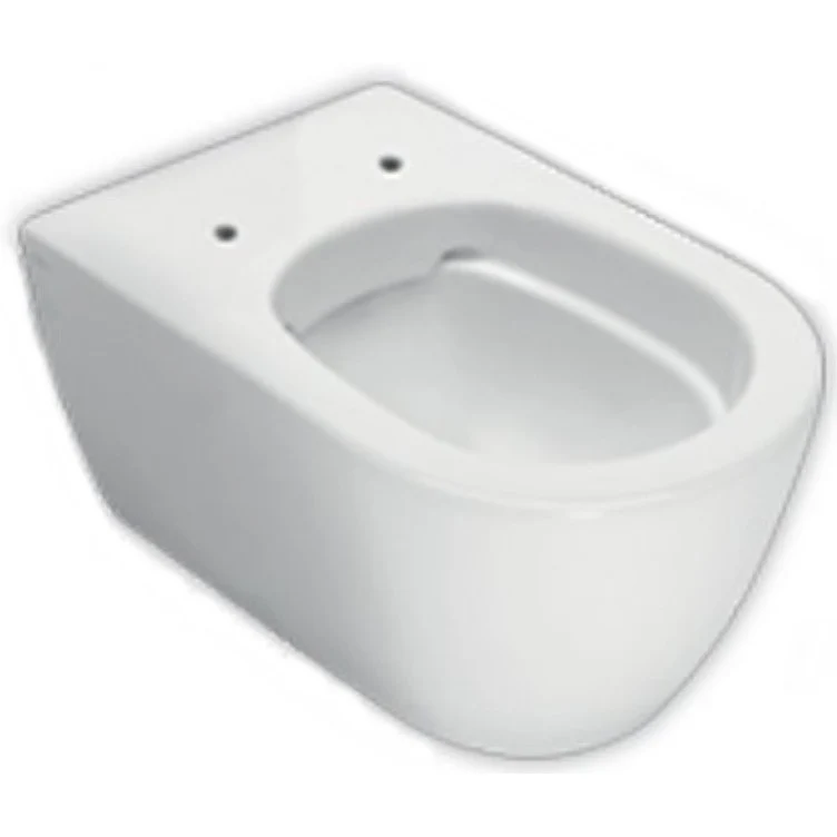 Vas WC suspendat Hatria Fusion Compact Alchemy Rimless 35x48 cm evacuare orizontala, alb mat
