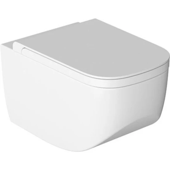 Vas WC suspendat Hatria Next Rimless 36x56 cm evacuare orizontala, alb mat
