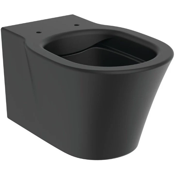 Vas WC suspendat Ideal Standard Connect Air Rimless 36x54 cm evacuare orizontala, negru mat