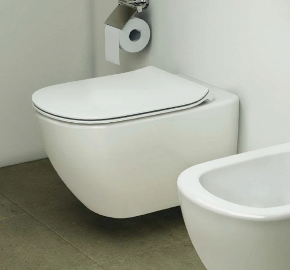 Vas WC suspendat Ideal Standard Tesi AquaBlade 37x54 cm evacuare orizontala, fixare ascunsa