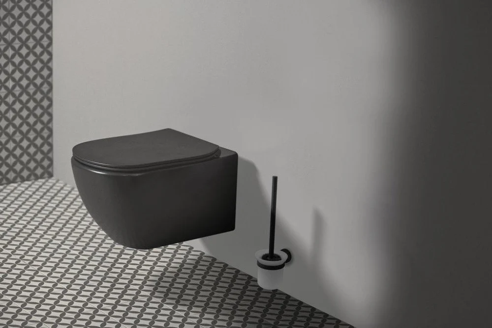 Vas WC suspendat Ideal Standard Tesi AquaBlade 37x54 cm evacuare orizontala, negru mat