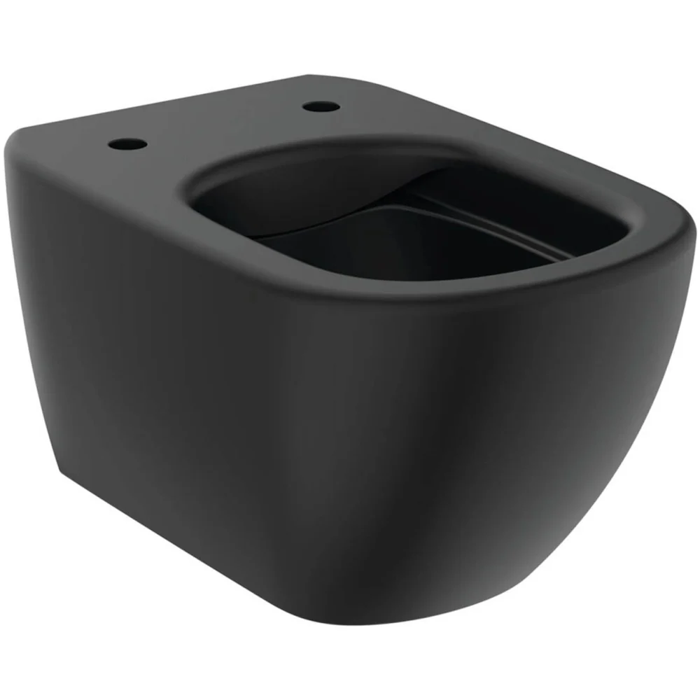 Vas WC suspendat Ideal StandardTesi Rimless 36x53 cm evacuare orizontala, negru mat