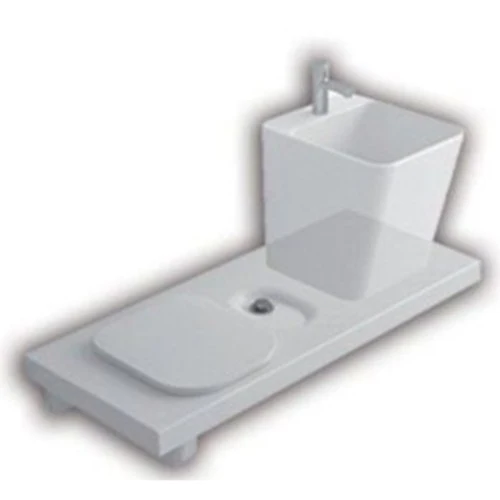 Vas WC suspendat cu lavoar dreapta Hatria G-Full 120x50 cm evacuare orizontala, alb
