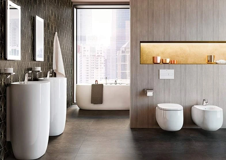 Vas WC suspendat Roca Beyond Rimless 39x58 cm evacuare orizontala