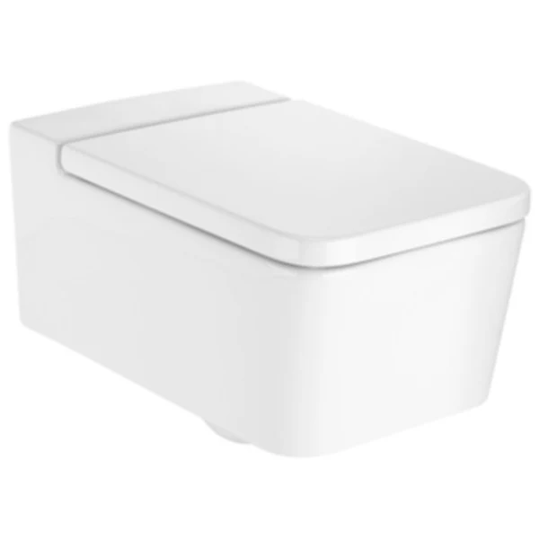 Vas WC suspendat Roca Inspira Square Rimless 37x56 cm evacuare orizontala