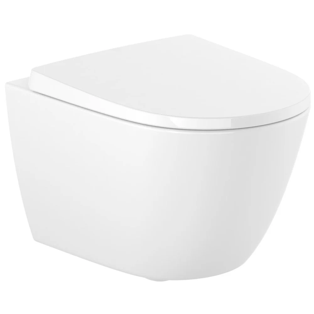 Vas WC suspendat Roca Ona Rimless 36x48 cm evacuare orizontala, alb