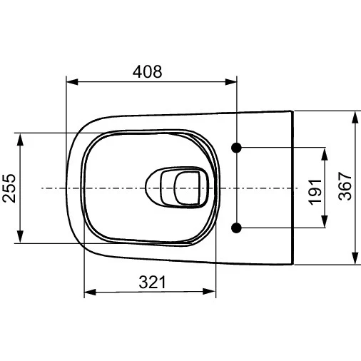 Vas WC suspendat Tece Neo Rimless 37x54 cm evacuare orizontala