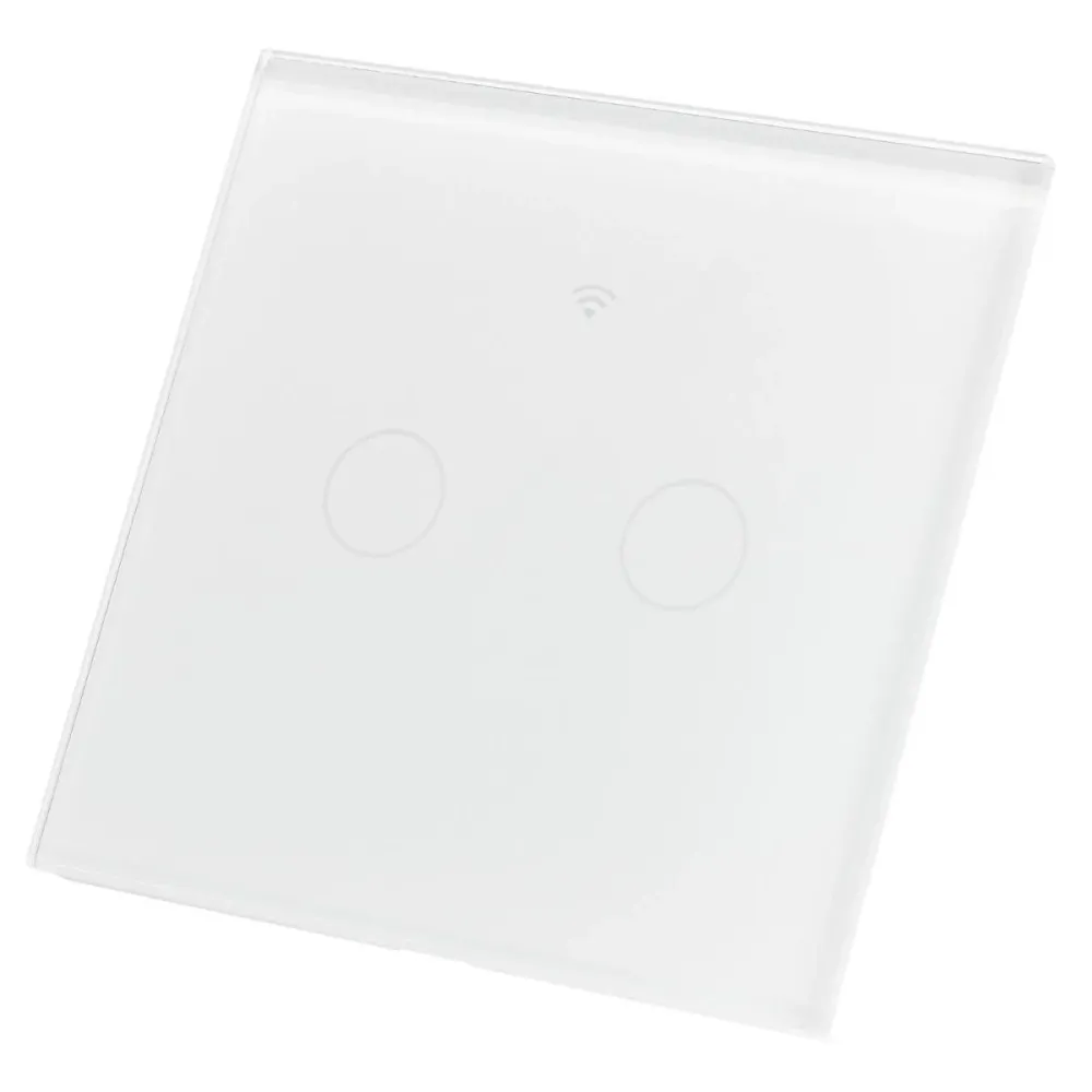 Intrerupator Touch Dublu Smart Alb Home Wifi Tuya