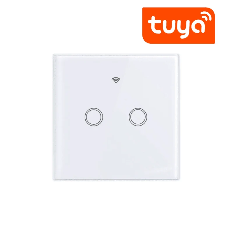 Intrerupator Touch Dublu Smart Alb Home Wifi Tuya