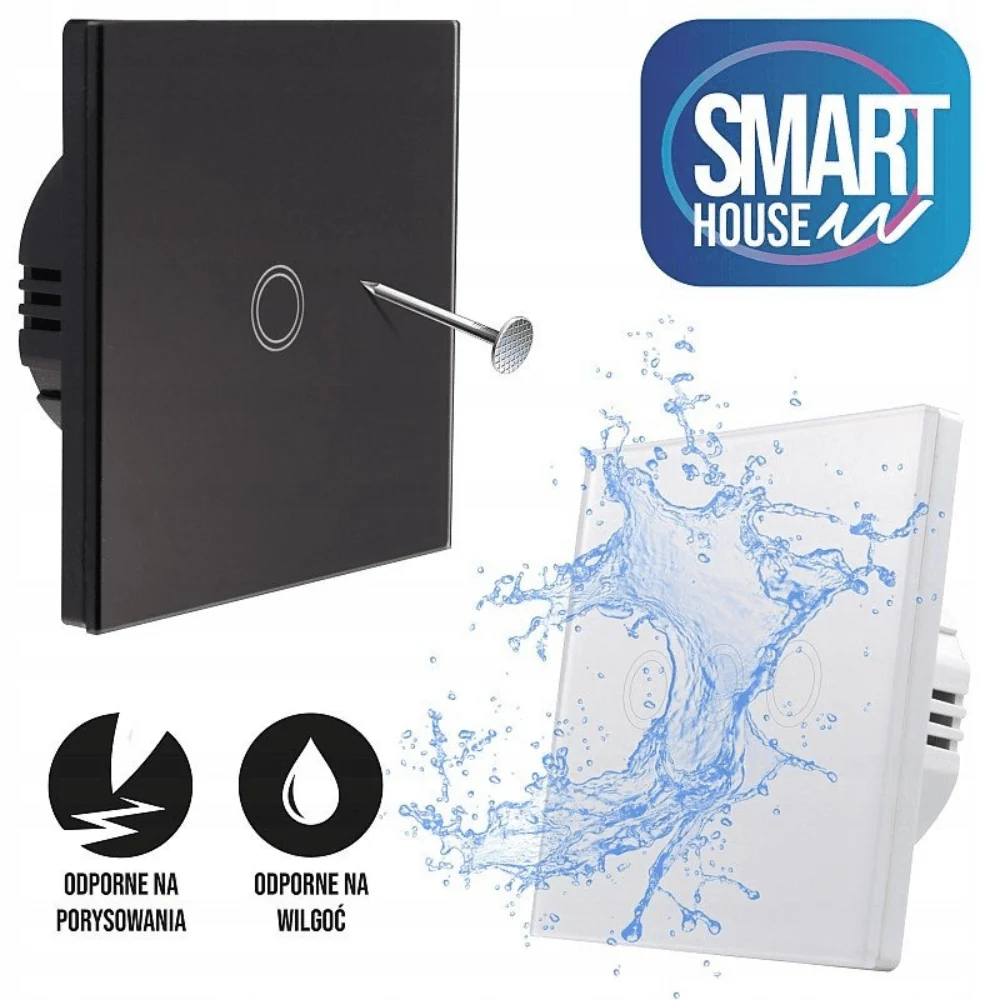 Intrerupator Touch Dublu Smart Negru Home Wifi Tuya