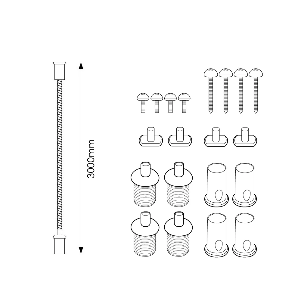 Kit pentru Montarea Suspendata Panourilor LED, Inaltime Reglabila - 3 Metri