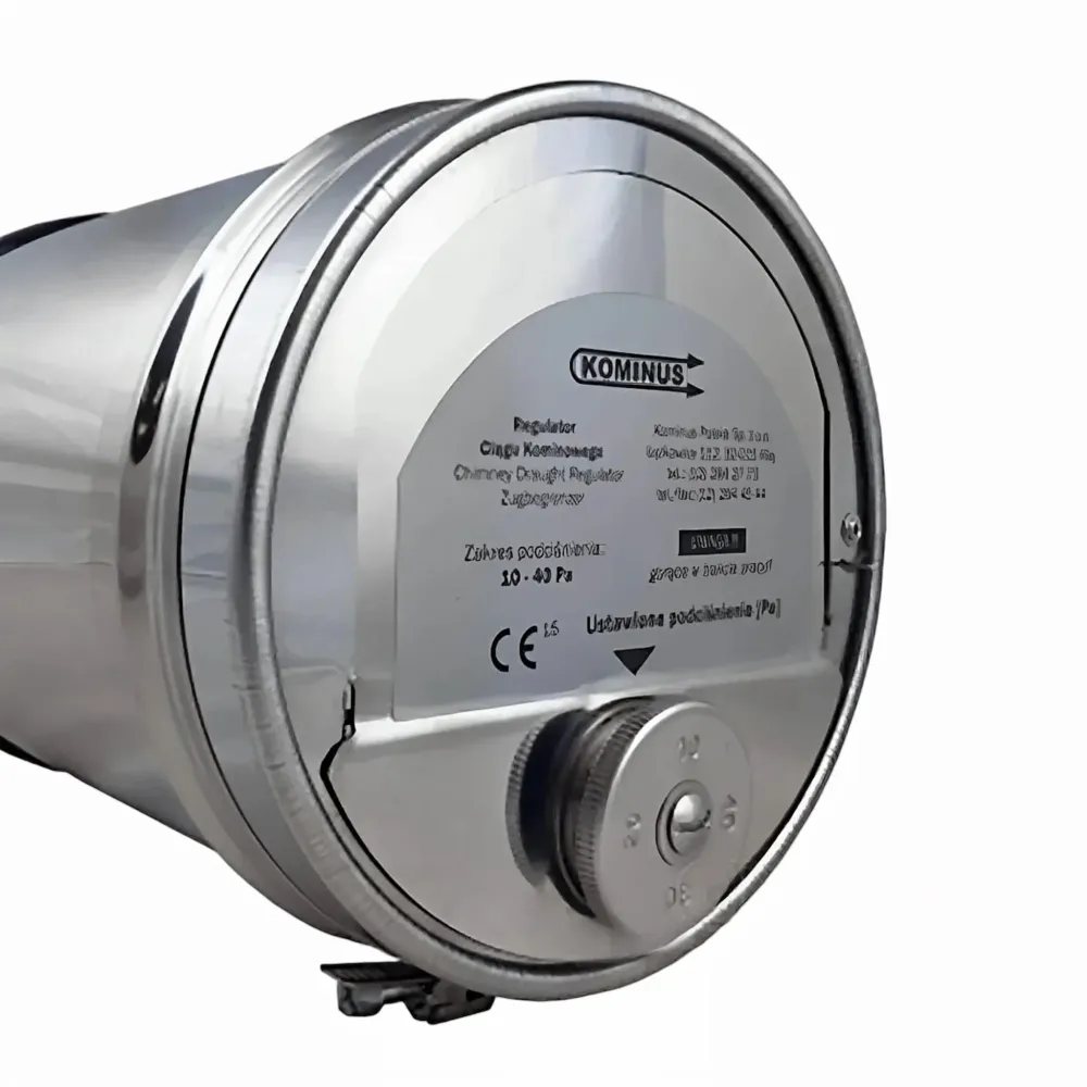 Limitator de tiraj universal din oțel inoxidabil cu adaptor pentru țeavă de fum și buză de etanșare 120-200mm