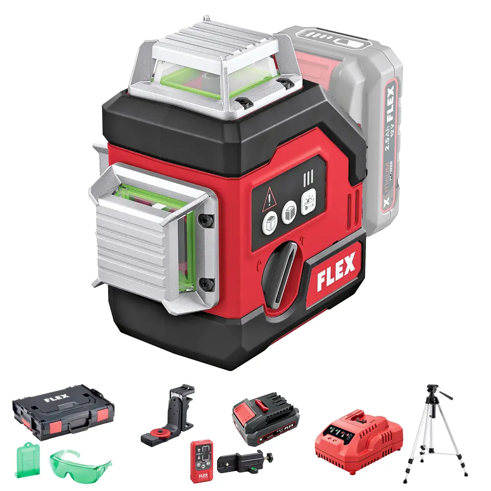 Kit laser încrucișat Flex ALC 3/360-G/R 12V 2.5Ah