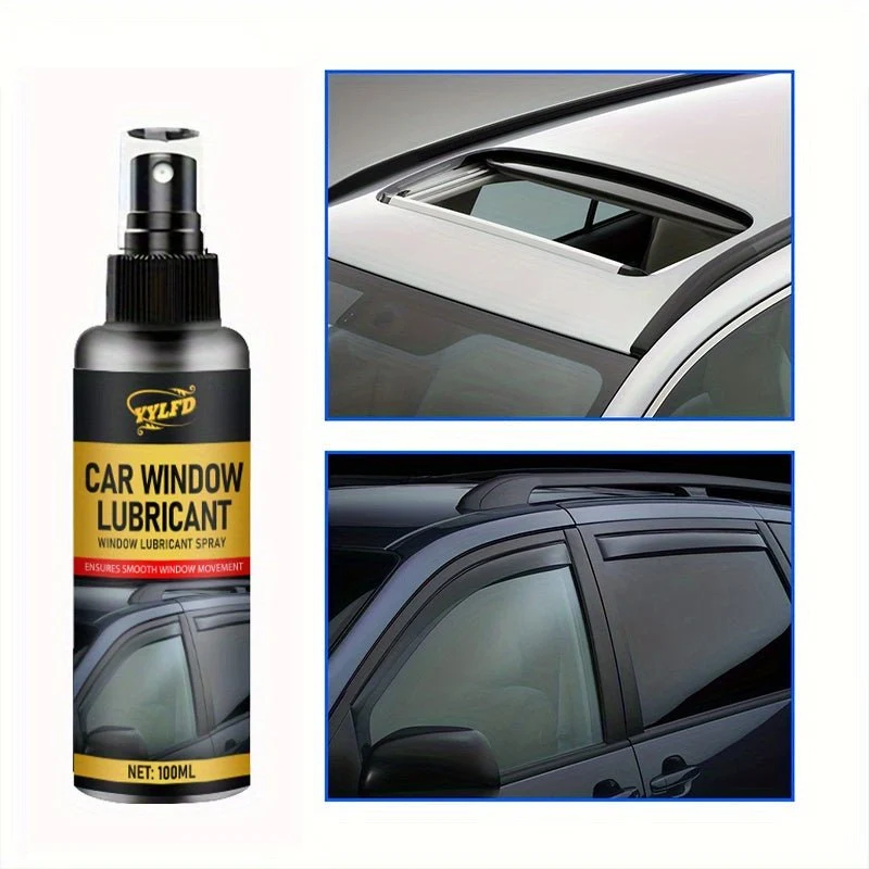 Spray lubrifiant pentru ferestre auto cu burete pentru o aplicare eficientă, reduce zgomotul trapa și netezește pistele de...