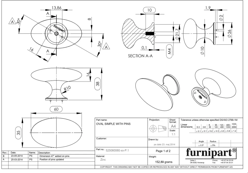 MANER FURNIPART OVAL SIMPLE NEGRU