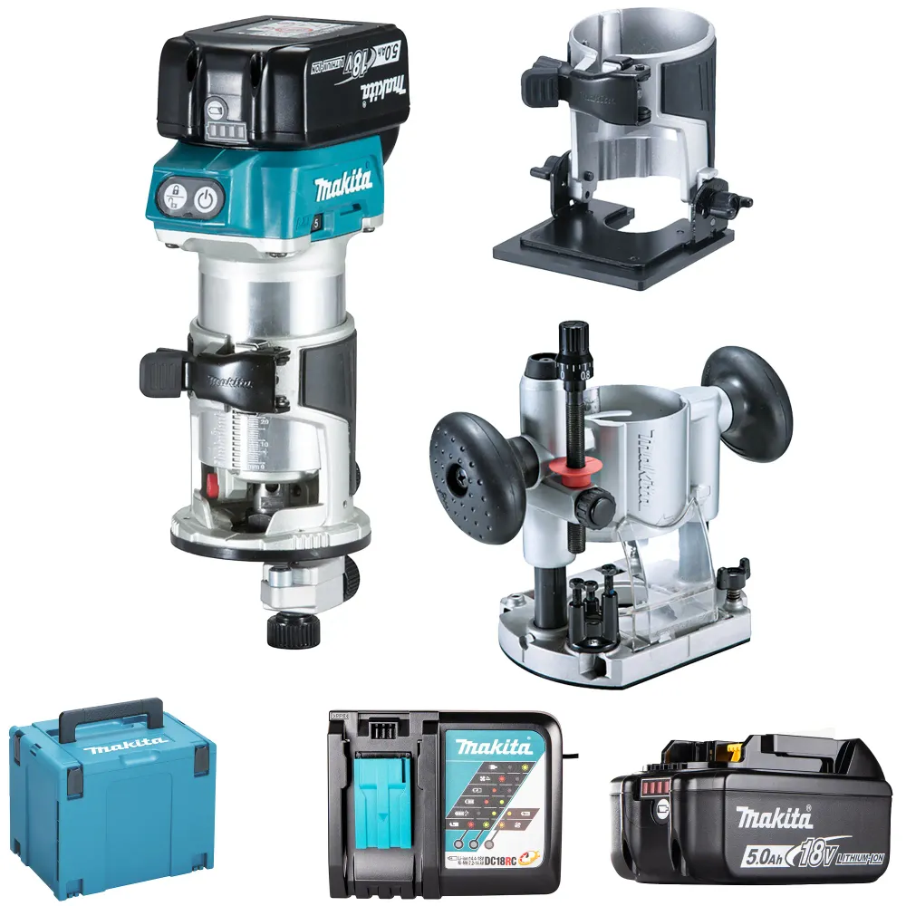 Mașă de frezat Trimmer Makita DRT50RTJX2 18V 5Ah