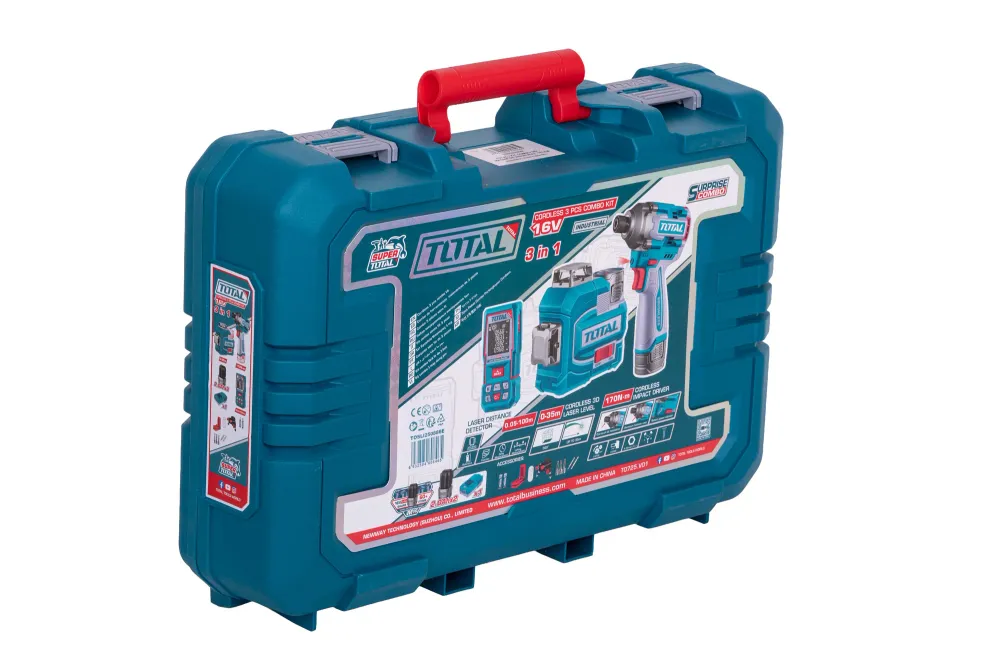 Kit combo TOTAL 16V – masina de insurubat, nivela laser 3D si telemetru laser