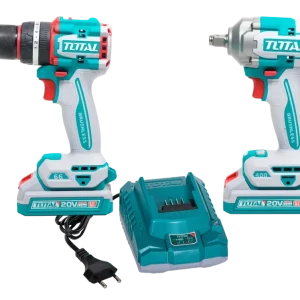 Kit Combo TOTAL 20V, Masina de gaurit cu impact si Masina de insurubat cu impact (include 2 acumulatori si 1 incarcator)