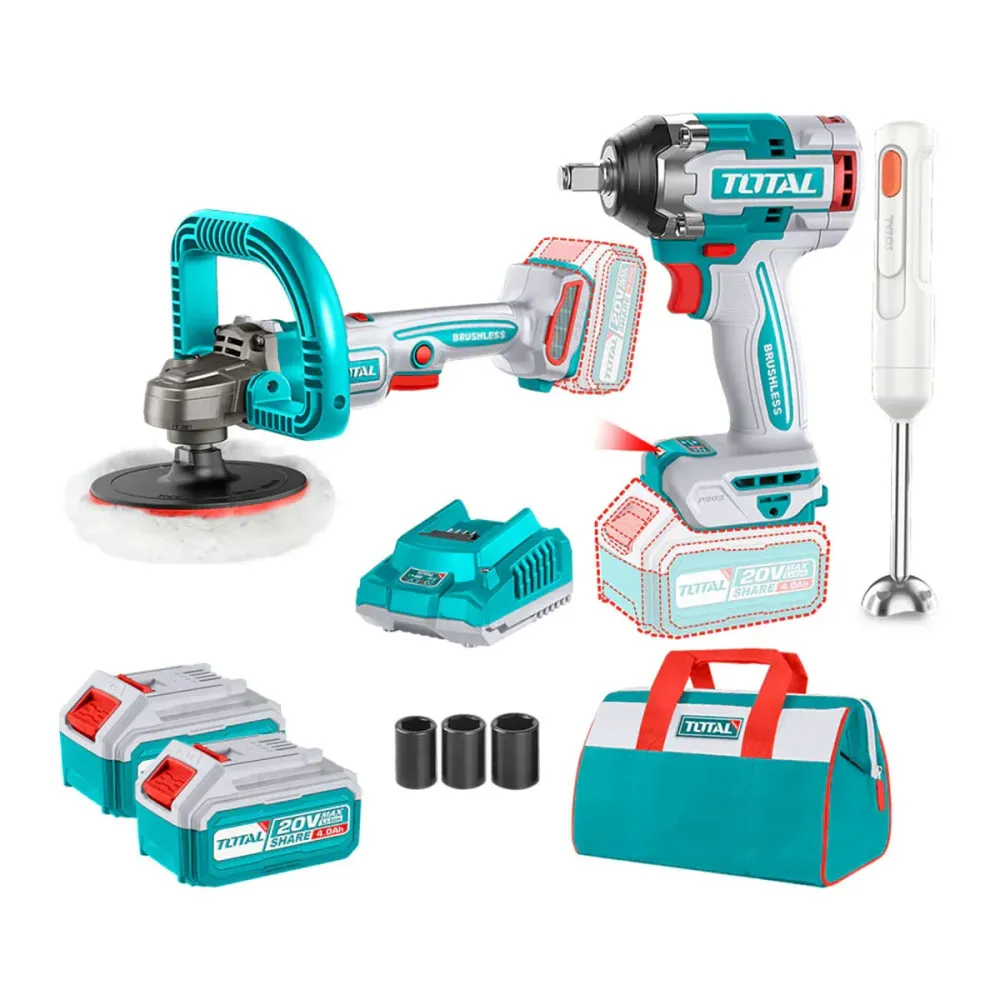 Kit combo TOTAL 20V MASINA DE INSURUBAT ,MASINA DE POLISAT, BLENDER
