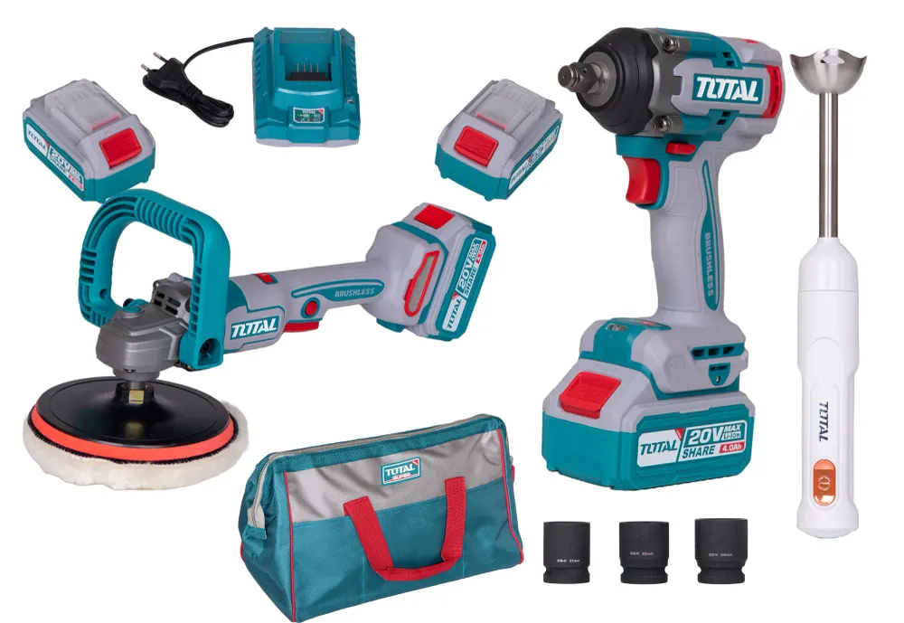 Kit combo TOTAL 20V MASINA DE INSURUBAT ,MASINA DE POLISAT, BLENDER