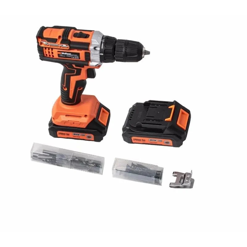 Masina de gaurit cu acumulator Wolfson - 21V, 2.0Ah, 2 acumulatori - RESIGILAT