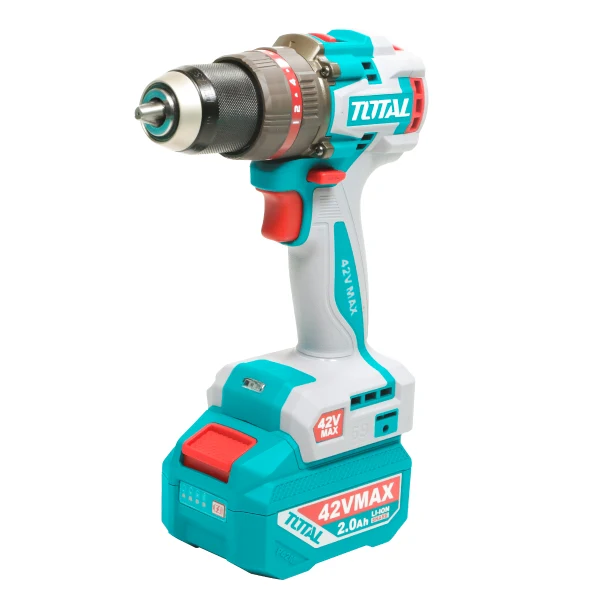 Masina de gaurit cu impact TOTAL 42V, 69 Nm, 47 accesorii (INCLUDE ACUMULATOR, INCARCATOR)