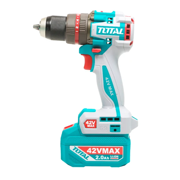 Masina de gaurit cu impact TOTAL 42V, 69 Nm, 47 accesorii (INCLUDE ACUMULATOR, INCARCATOR)