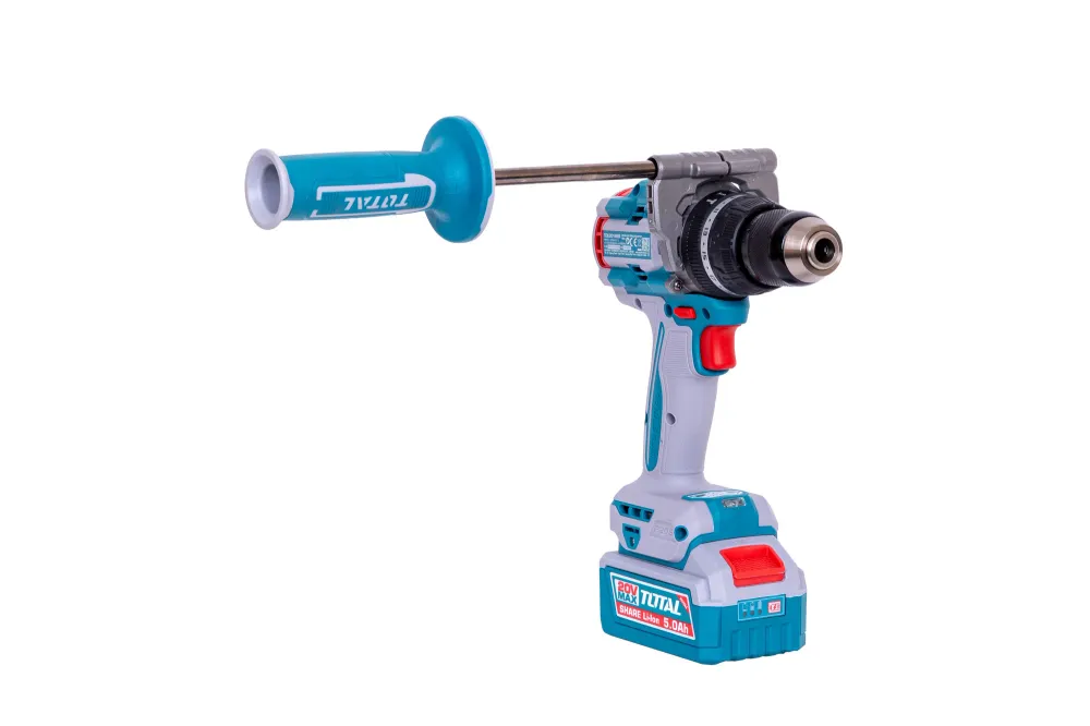 Masina de gaurit cu percutie TOTAL 20 V, 5.0 Ah, 166 Nm (INCLUDE 1 INCARCTOR SI 2 ACUMULATORI)