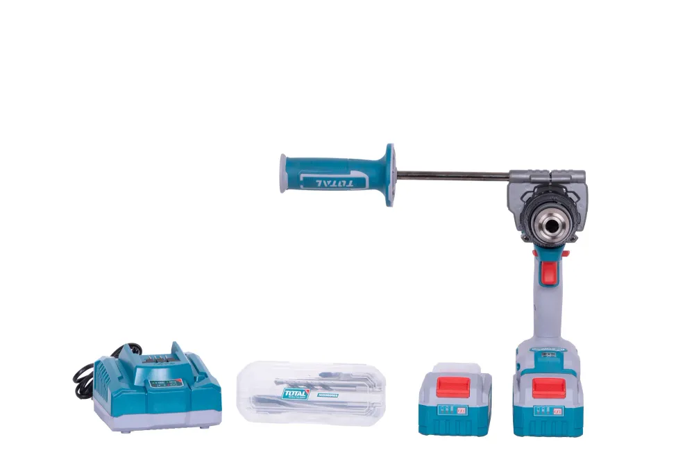 Masina de gaurit cu percutie TOTAL 20 V, 5.0 Ah, 166 Nm (INCLUDE 1 INCARCTOR SI 2 ACUMULATORI)