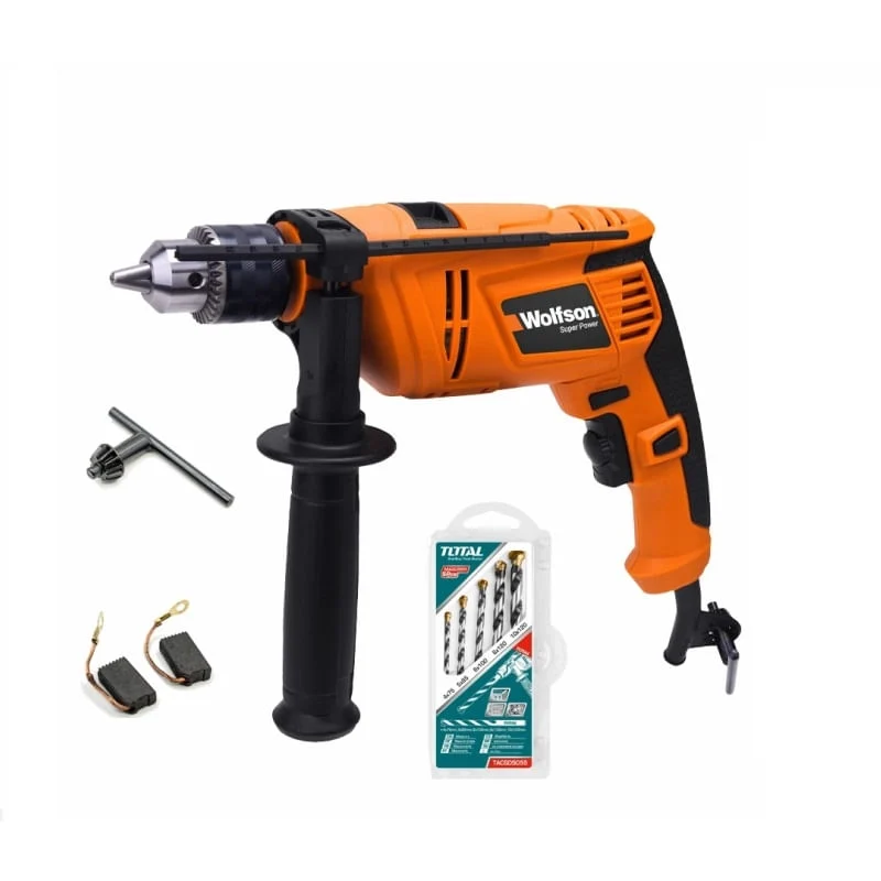 Masina de gaurit cu percutie Wolfson - 850W + set 5 burghie beton