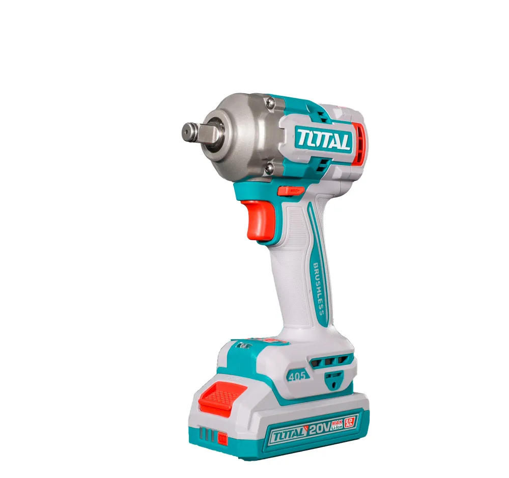 Masina de insurubat cu impact TOTAL 20V Li-Ion, 1/2", motor fara perii, 405 Nm (INCLUDE 2 ACUMULATORI,1 INCARCATOR)