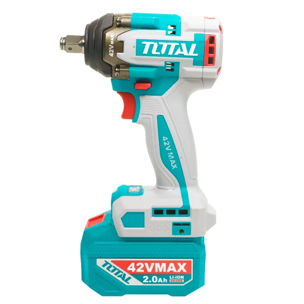 Masina de insurubat cu impact TOTAL 42V, 1/2", 600 Nm (INCLUDE 2 ACUMULATORI, 1 INCARCATOR)
