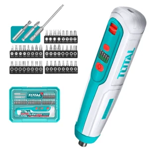 Surubelnita electrica TOTAL 4V, 1/4" HEX, 5 Nm, USB-C, set 42 biti inclusi