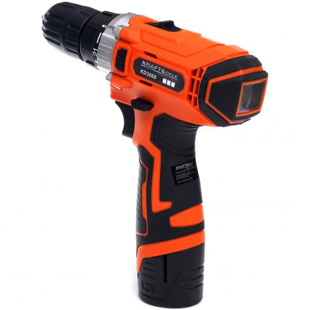 Surubelnita electrica cu 2 acumulatori Kraft&Dele KD3068, 12V, accesorii incluse