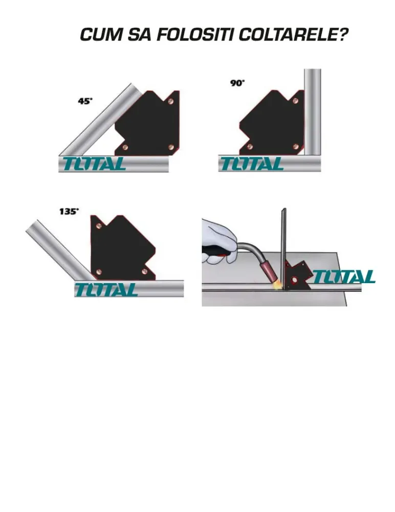 Coltare magnetice pentru sudura TOTAL 3” 45°,90°
