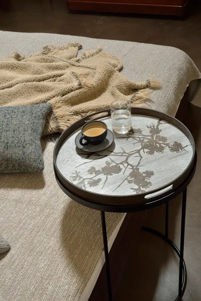 Masuta laterala Ethnicraft Tray Round S