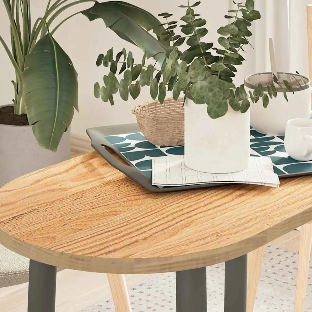 Blat de masă 80x40x2 cm lemn masiv de stejar oval