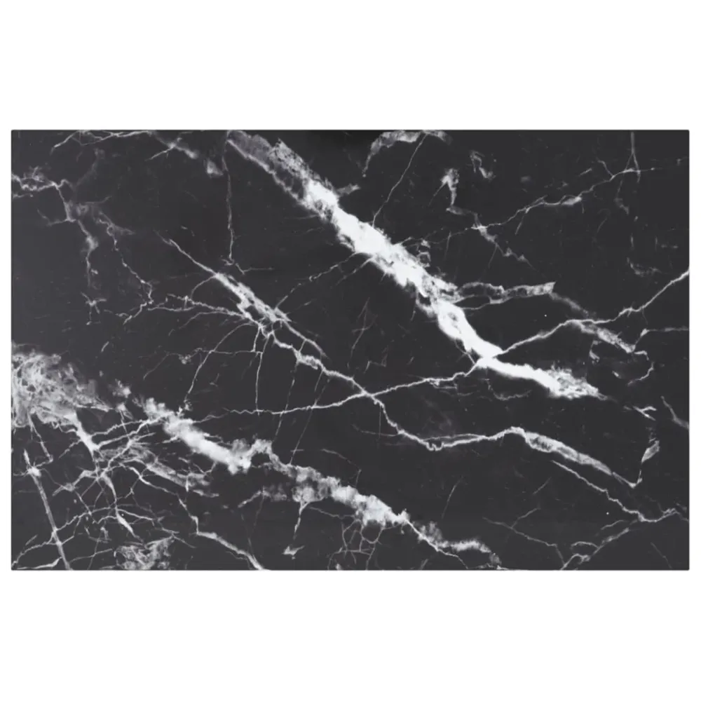 Blat masă negru 100x62 cm 8mm sticlă securizată design marmură