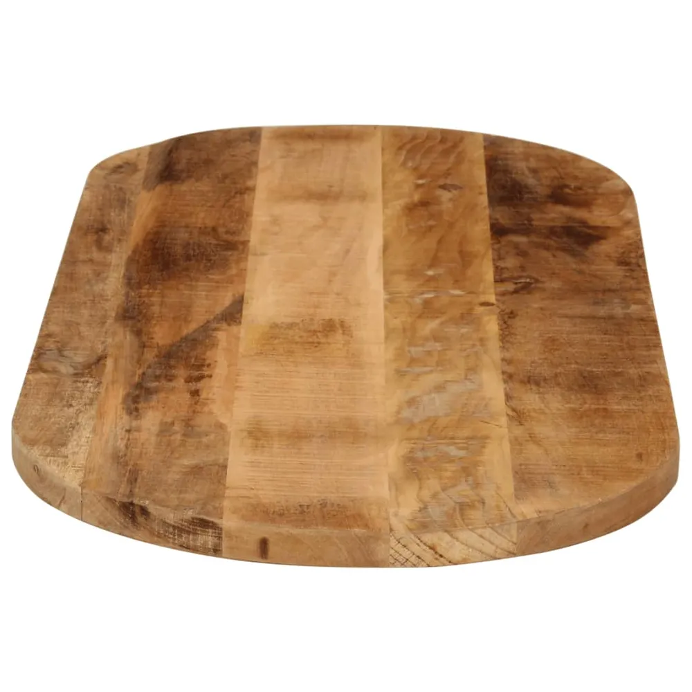Blat de masă oval, 140x60x3,8 cm, lemn masiv mango brut