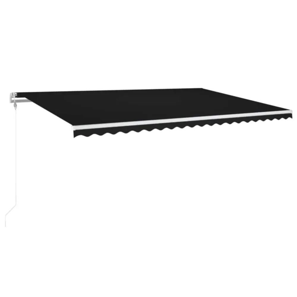 Copertină automată cu LED & senzor vânt, antracit, 500x350 cm