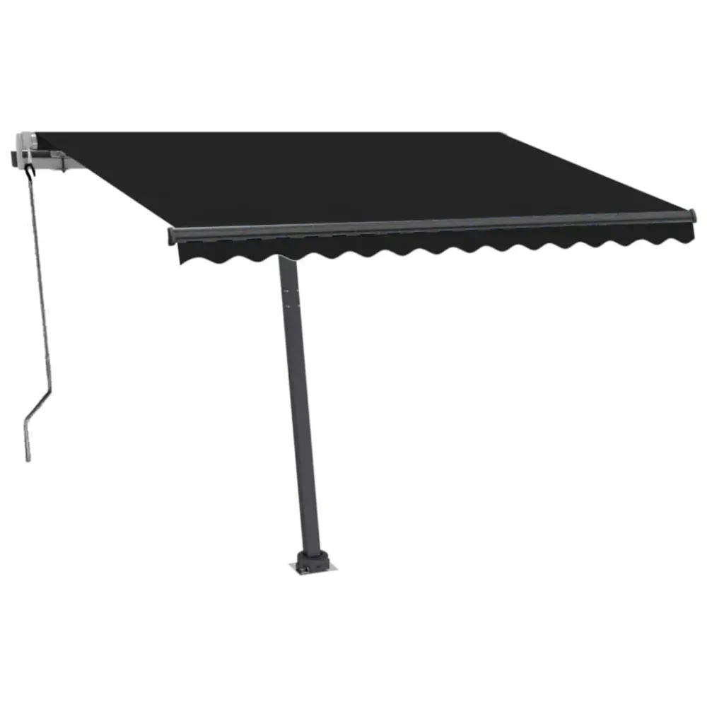 Copertină automată senzor vânt & LED, antracit, 300x250 cm