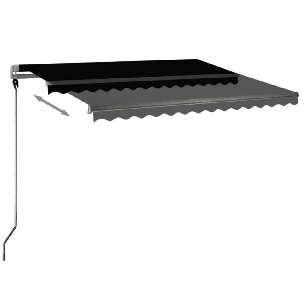 Copertină automată senzor vânt & LED, antracit, 300x250 cm