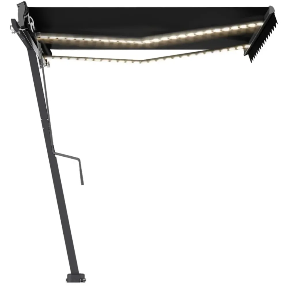 Copertină automată senzor vânt & LED, antracit, 300x250 cm