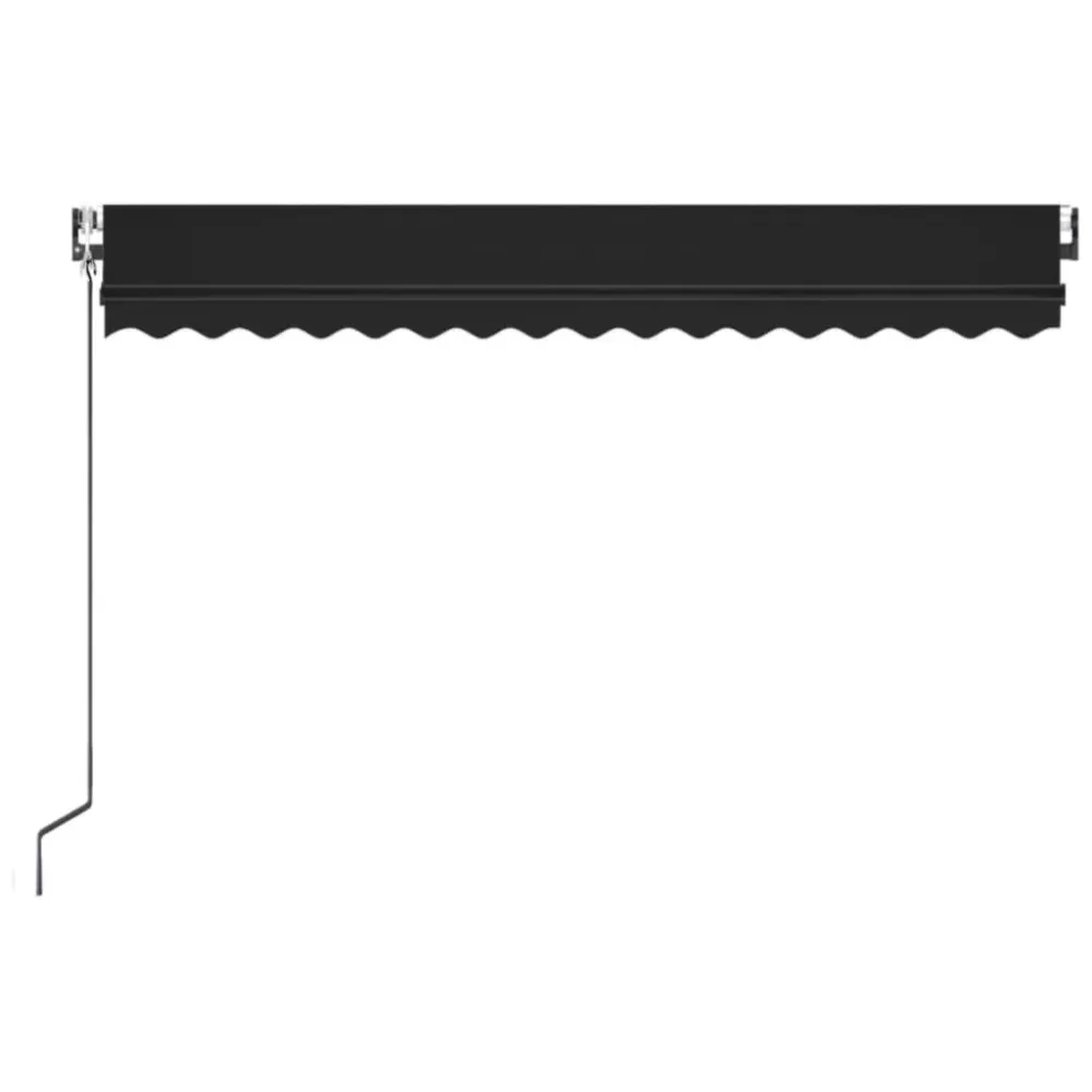 Copertină automată cu senzor vânt & LED, antracit, 400x350 cm