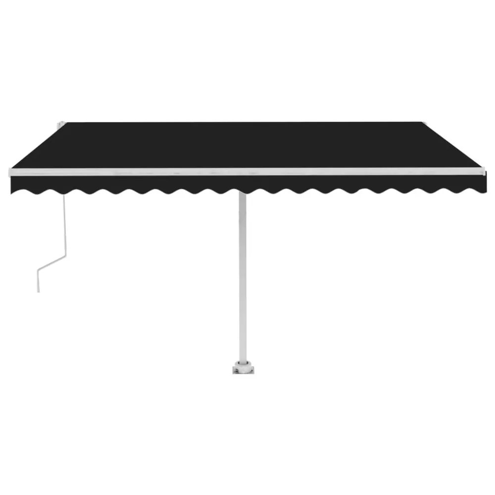 Copertină automată cu senzor vânt & LED, antracit, 400x300 cm